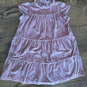 GAP Dusty Pink Velvet Tiered Dress